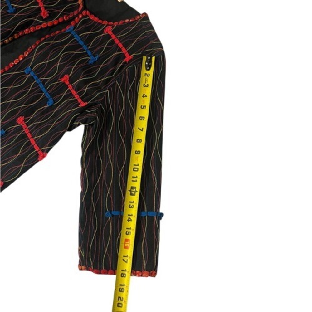 Choices Colorful Long Sleeve Cotton Jacket Embroidered Psychedelic Funky Vintage - Picture 8 of 8